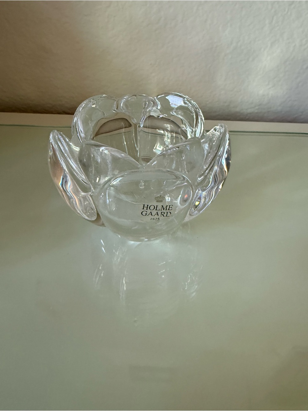 Holmegaard Clear Sculpted Petal Glass Bowl